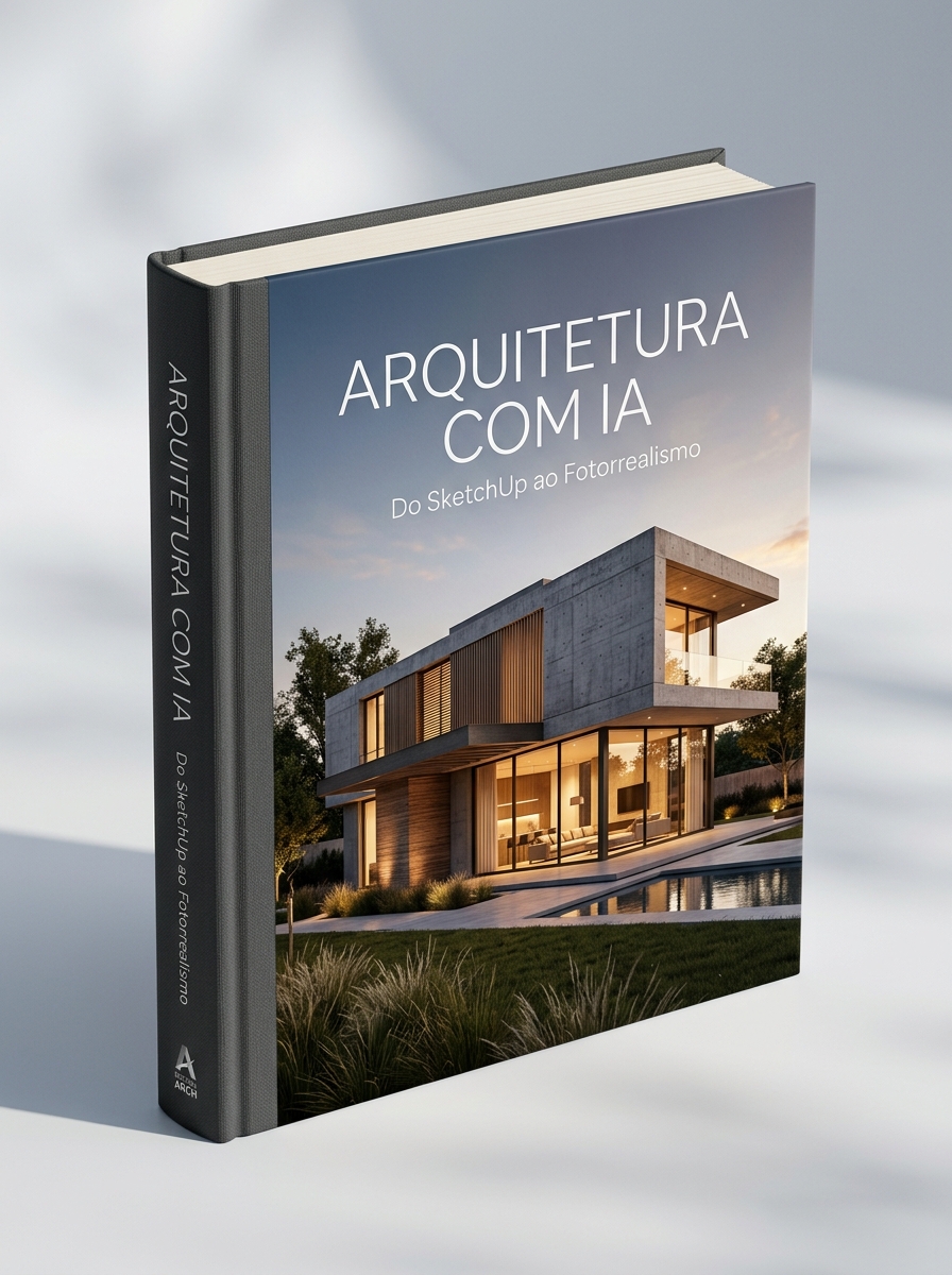 Capa do Livro Arquitetura com IA - Do SketchUp ao Fotorrealismo